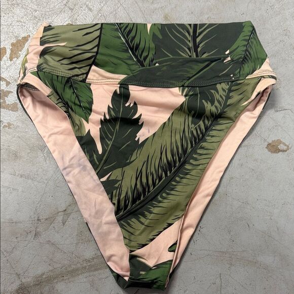 Beach Riot Leafy Green Bikini Bottom - Size Small - High Waisted - NEVER WORN - Picture 1 of 2